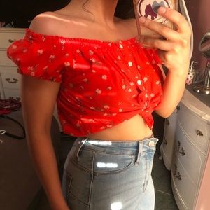 Forever 21 Tops - bright orange off the shoulder crop top Forever 21 Tops - bright orange off the shoulder crop top